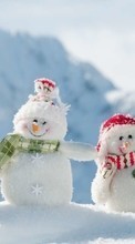 Scaricare immagine Toys, Snowman, Objects, Snow, Winter sul telefono gratis.