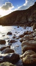 Scaricare immagine 1080x1920 Landscape, Stones, Sea sul telefono gratis.