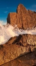 Scaricare immagine Stones, Sea, Landscape, Waves sul telefono gratis.