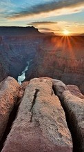 Scaricare immagine 1280x800 Landscape, Sun, Canyon sul telefono gratis.