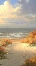 Scaricare immagine 240x320 Landscape, Sea, Beach, Paintings sul telefono gratis.