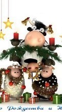 Scaricare immagine Holidays, New Year, Christmas, Xmas, Cows sul telefono gratis.