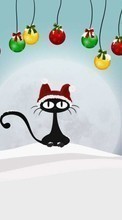 Scaricare immagine 800x480 Holidays, Cats, New Year, Christmas, Xmas, Drawings sul telefono gratis.