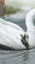 Scaricare immagine Animals, Birds, Swans, Drawings sul telefono gratis.