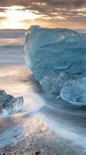 Scaricare immagine ice,Sea,Landscape,Sunset sul telefono gratis.