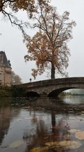 Scaricare immagine Leaves, Bridges, Autumn, Landscape, Rivers, Castles sul telefono gratis.