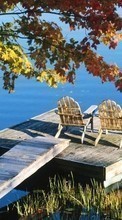 Scaricare immagine Leaves, Autumn, Landscape, Rivers sul telefono gratis.