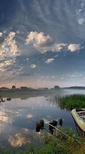 Scaricare immagine Landscape, Rivers, Sky, Boats sul telefono gratis.