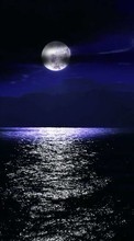 Scaricare immagine Moon,Sea,Night,Landscape sul telefono gratis.