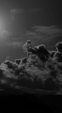 Landscape, Night, Clouds, Moon per Samsung Galaxy S7
