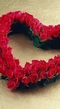 Scaricare immagine Plants, Roses, Hearts, Love, Valentine&#039;s day, Postcards sul telefono gratis.