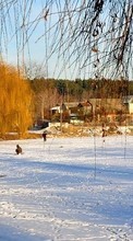 Scaricare immagine People, Landscape, Snow, Winter sul telefono gratis.