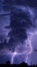 Scaricare immagine Lightning,Clouds,Landscape sul telefono gratis.