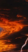 Scaricare immagine Lightning,Clouds,Landscape sul telefono gratis.