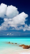 Scaricare immagine Sea, Sky, Clouds, Landscape, Beach sul telefono gratis.