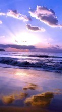 Scaricare immagine Sea, Sky, Clouds, Landscape, Beach, Sun sul telefono gratis.