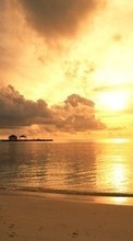 Scaricare immagine Sea, Sky, Clouds, Landscape, Water, Sunset sul telefono gratis.