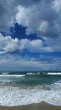 Scaricare immagine Sea, Sky, Clouds, Landscape, Waves sul telefono gratis.