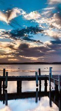 Scaricare immagine Sea, Sky, Clouds, Landscape, Sunset sul telefono gratis.