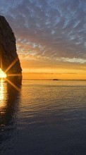 Scaricare immagine 800x480 Landscape, Water, Sunset, Sky, Sea, Sun sul telefono gratis.