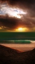 Scaricare immagine 320x240 Landscape, Sunset, Sky, Sea, Sun sul telefono gratis.