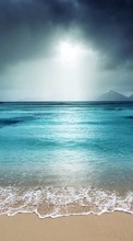Scaricare immagine Sea, Clouds, Landscape, Beach sul telefono gratis.