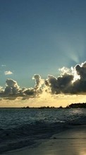 Scaricare immagine Sea, Clouds, Landscape, Beach, Sun sul telefono gratis.