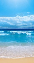 Scaricare immagine Sea, Clouds, Landscape, Beach, Waves sul telefono gratis.