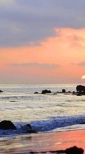 Scaricare immagine Sea, Clouds, Landscape, Beach, Sunset sul telefono gratis.