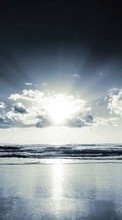 Sea, Clouds, Landscape, Sun, Waves per Sony Ericsson W350