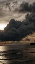 Scaricare immagine Sea, Clouds, Landscape, Sunset sul telefono gratis.