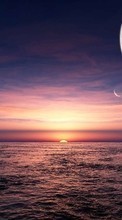 Scaricare immagine Landscape, Water, Sunset, Planets, Sea, Sun sul telefono gratis.
