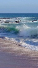 Sea, Landscape, Beach, Waves per Samsung Galaxy Core 2