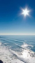 Scaricare immagine Sea, Landscape, Sun, Waves sul telefono gratis.