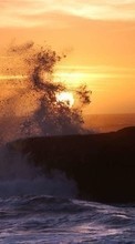 Scaricare immagine Sea,Landscape,Waves,Sunset sul telefono gratis.