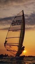 Scaricare immagine 800x480 Sport, Sunset, Sea, Windsurfing sul telefono gratis.