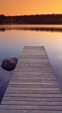 Scaricare immagine 240x320 Landscape, Water, Bridges, Sunset sul telefono gratis.
