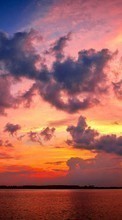 Scaricare immagine Sky, Clouds, Landscape, Rivers, Sunset sul telefono gratis.