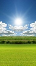 Scaricare immagine Sky, Clouds, Landscape, Grass sul telefono gratis.