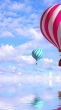 Scaricare immagine Sky, Clouds, Landscape, Balloons sul telefono gratis.