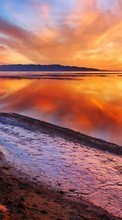 Scaricare immagine Sky, Lakes, Landscape, Sunset sul telefono gratis.