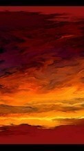 Scaricare immagine Landscape, Sunset, Sky, Drawings sul telefono gratis.