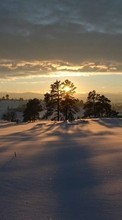 Scaricare immagine Landscape, Winter, Sunset, Sky, Snow sul telefono gratis.