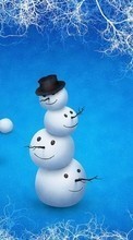 Scaricare immagine Holidays, Winter, New Year, Christmas, Xmas, Drawings, Snowman sul telefono gratis.