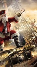 Scaricare immagine New Year, Pirats, Christmas, Xmas, Santa Claus, Funny sul telefono gratis.