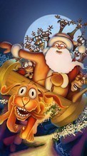 Scaricare immagine New Year, Pictures, Christmas, Xmas, Santa Claus, Dogs, Humor sul telefono gratis.