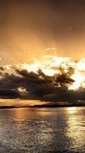 Scaricare immagine Clouds, Lakes, Landscape, Sunset sul telefono gratis.