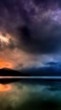 Scaricare immagine Clouds,Lakes,Landscape,Sunset sul telefono gratis.