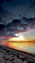 Scaricare immagine Clouds, Landscape, Beach, Sunset sul telefono gratis.