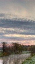 Scaricare immagine Clouds, Landscape, Rivers sul telefono gratis.